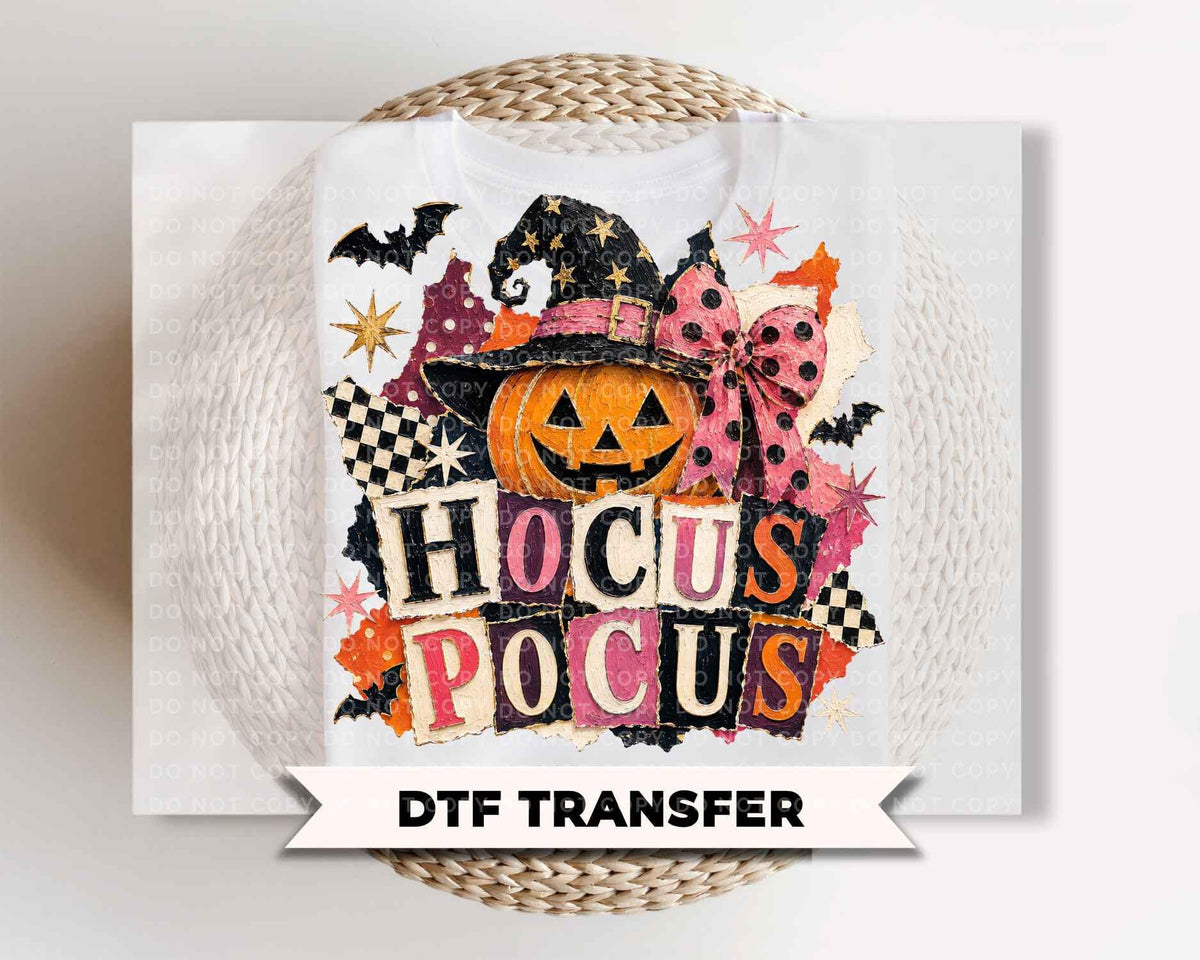 Hocus Pocus Halloween DTF Transfers, Ready to Press, Brushstroke Fall Shirt Design