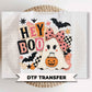 Girl Ghost Halloween DTF Transfers, Ready to Press, Brushstroke Hey Boo Shirt Design