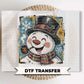 Christmas DTF Transfers, Ready to Press, Snowman Shirt Design