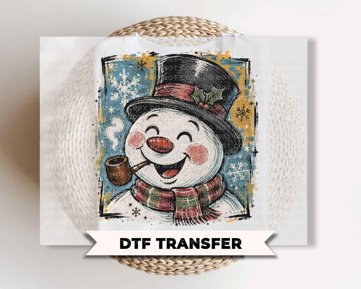 Christmas DTF Transfers, Ready to Press, Snowman Shirt Design