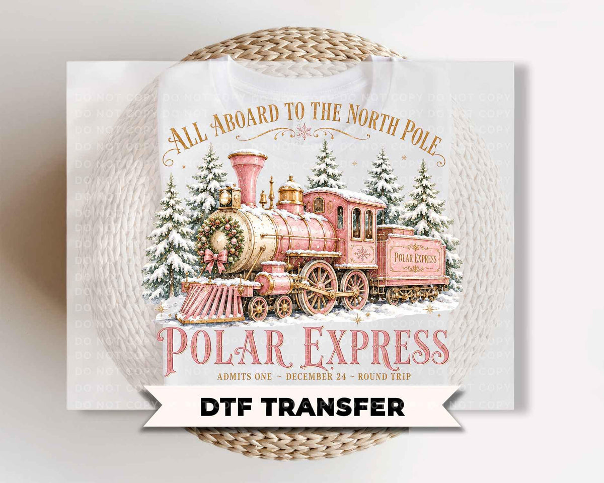 Christmas Train DTF Transfer, Ready to Press, Holiday Tshirt Design