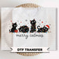 Black Cat Christmas DTF Transfers, Ready to Press, Cat Lover Shirt Design