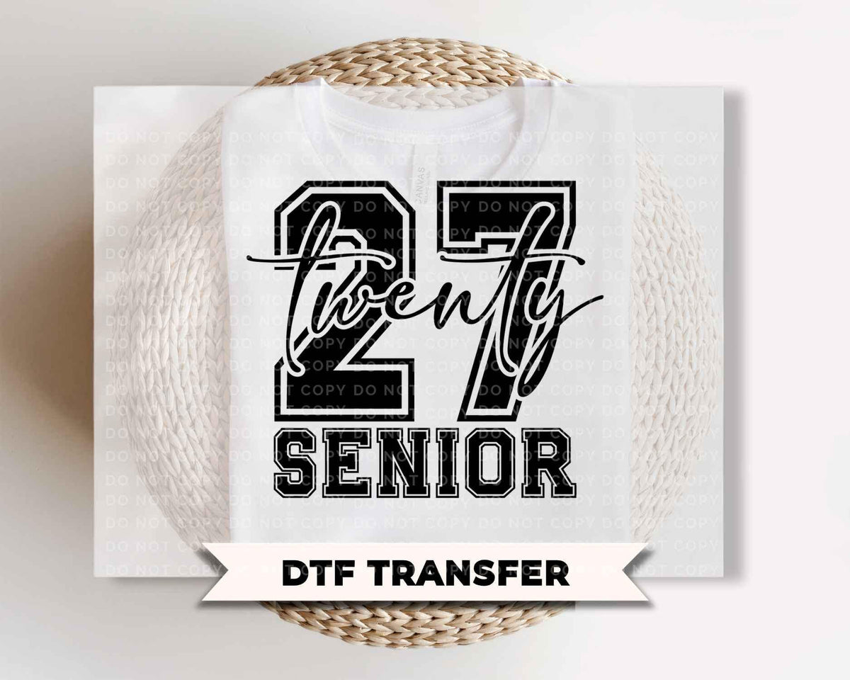 Senior 2027 DTF Transfers, Ready to Press, Graduation Shirt Design