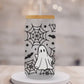 Halloween UV DTF Libbey 16oz Cup Wrap Sticker, Ready to Ship, Direct to Film, Glass Can, Fall, Permanent, Cute Ghost and Spider Web